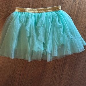 Disney Princess ballet skirt, size 7/8, mint, gold waistband under shorts